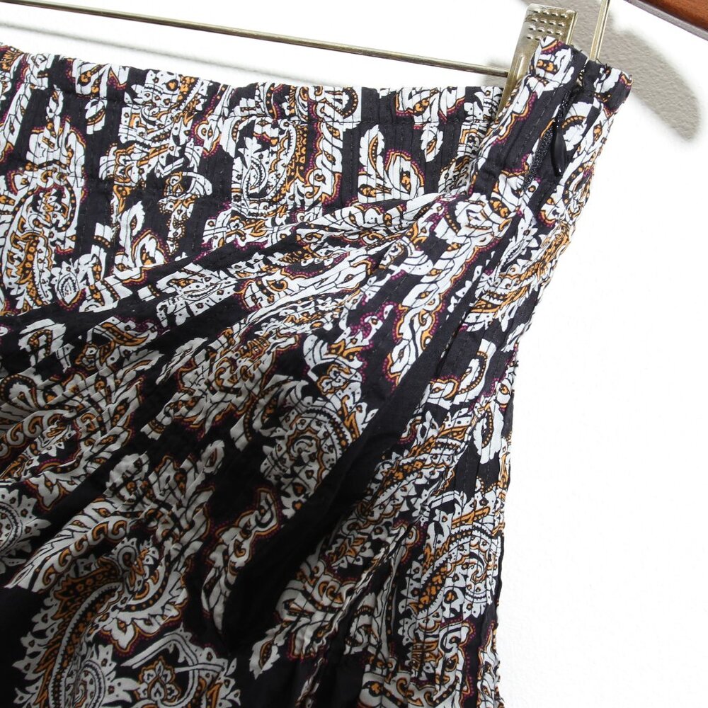 Anthropologie Eula Pintucked Pleated Mini Skirt Paisley Cotton Size Small - Picture 7 of 12